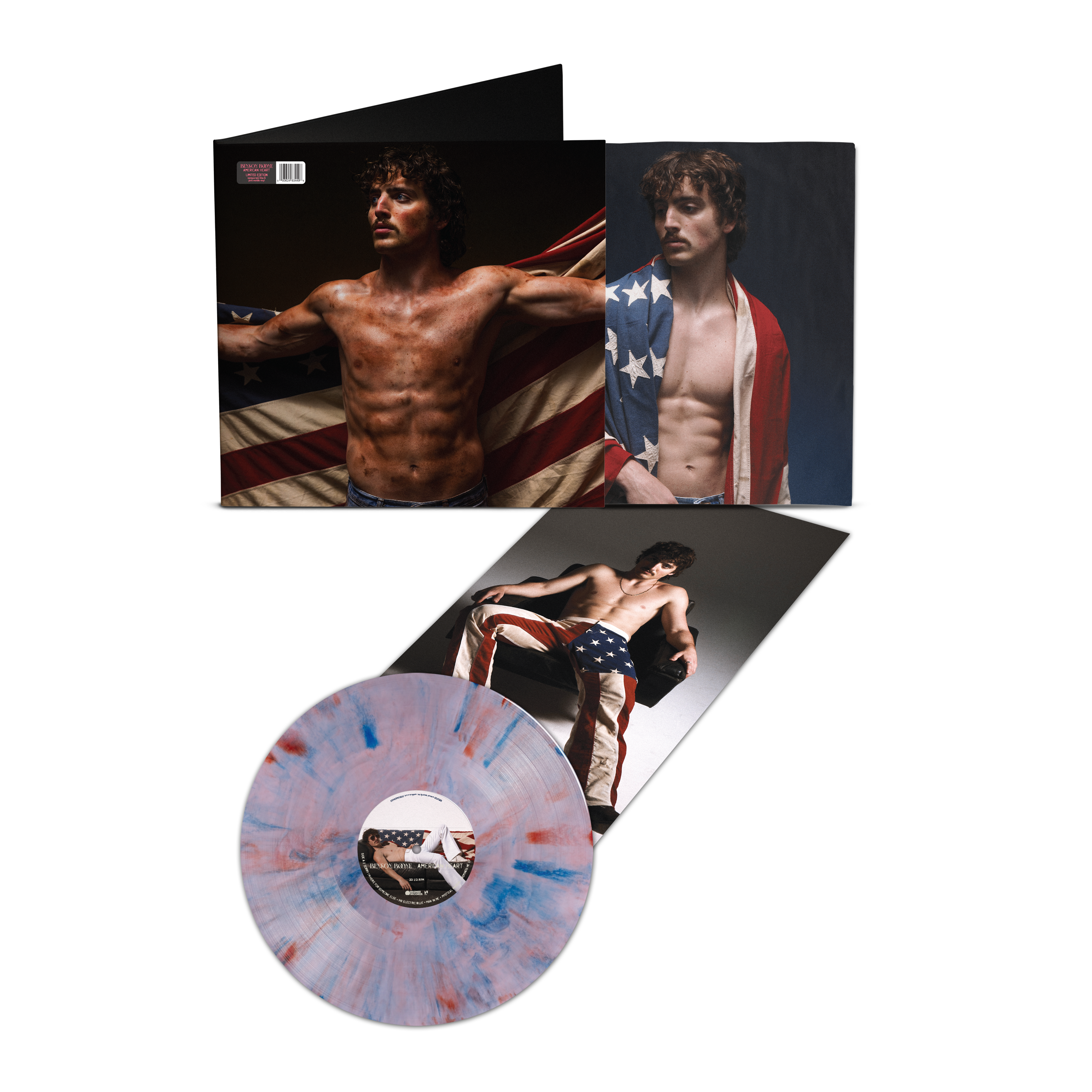 American Heart - Store Exclusive Red and Blue Marble on Opaque Baby Pink vinyl