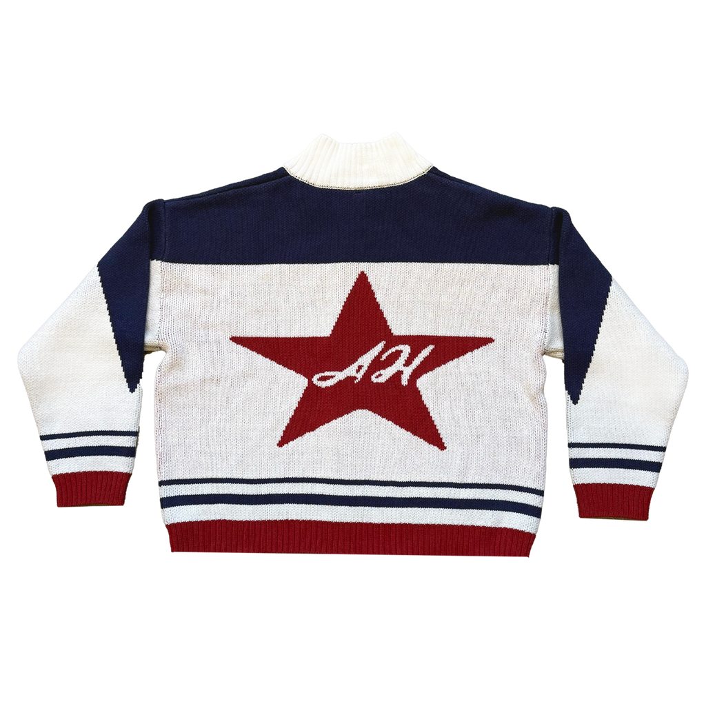 Holiday Knit Zip Up Sweater